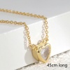 Immagine di Ecologico Dolce & Carino Elegante 18K Oro riempito Rame & Zircone Cubico Cavo Catena Cuore Collana con Ciondolo Per Donne San Valentino 45cm Lunghezza, 1 Pz