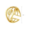 Immagine di Ecologico Semplice & Casual Elegante 14k Vero Oro Placcato 304 Acciaio Inossidabile & Zircone Cubico Aperto Malocchio Filigrana Anello Per Donne 20mm (taglia di US: 10.25), 1 Pz