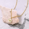 Picture of Eco-friendly Exquisite Stylish 18K Real Gold Plated 304 Stainless Steel & Cubic Zirconia Link Chain Round Flower Splicing Pendant Necklace For Women 41cm(16 1/8") long, 1 Piece