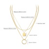 Immagine di Ecologico Semplice & Casual Elegante Colore Oro 18K 304 Acciaio Inossidabile Catena a Pallini Geometrica Multistrato Collana Per Donne 42cm Lunghezza, 1 Pz