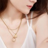 Immagine di Ecologico Semplice & Casual Elegante Colore Oro 18K 304 Acciaio Inossidabile Catena a Pallini Geometrica Multistrato Collana Per Donne 42cm Lunghezza, 1 Pz
