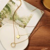 Immagine di Ecologico Semplice & Casual Elegante Colore Oro 18K 304 Acciaio Inossidabile Catena a Pallini Geometrica Multistrato Collana Per Donne 42cm Lunghezza, 1 Pz