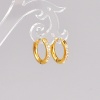 Picture of Eco-friendly Exquisite Stylish 18K Real Gold Plated 316 Stainless Steel Hoop Earrings For Women 15mm Dia., 1 Pair