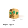 Immagine di Ecologico Retrò Elegante 18K Oro riempito 304 Acciaio Inossidabile & Pietra Aperto Goccia Anello Unisex 20mm (taglia di US: 10.25), 1 Pz