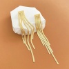 Picture of Eco-friendly Simple & Casual Stylish 14K Real Gold Plated 304 Stainless Steel Link Chain Tassel Earrings For Women 11.3cm x 1.1cm, 1 Pair