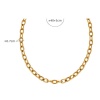 Picture of Eco-friendly Simple & Casual Stylish 18K Real Gold Plated 304 Stainless Steel Link Cable Chain Drawbench Necklace Unisex 40cm(15 6/8") long, 1 Piece