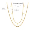 Immagine di Ecologico Semplice & Casual Elegante 18K Oro riempito 304 Acciaio Inossidabile Collana della Catena del Fiore Rombo Multistrato Collana Per Donne 40cm Lunghezza, 1 Pz