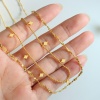 Immagine di Ecologico Semplice & Casual Elegante 18K Oro riempito 304 Acciaio Inossidabile Collana della Catena del Fiore Rombo Multistrato Collana Per Donne 40cm Lunghezza, 1 Pz