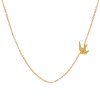 Immagine di Ecologico Pastorale Naturale Elegante 18K Oro riempito 304 Acciaio Inossidabile Cavo Catena Rondine Strozzatore Collana Per Donne 33cm Lunghezza, 1 Pz