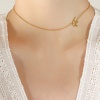 Immagine di Ecologico Pastorale Naturale Elegante 18K Oro riempito 304 Acciaio Inossidabile Cavo Catena Rondine Strozzatore Collana Per Donne 33cm Lunghezza, 1 Pz
