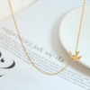 Immagine di Ecologico Pastorale Naturale Elegante 18K Oro riempito 304 Acciaio Inossidabile Cavo Catena Rondine Strozzatore Collana Per Donne 33cm Lunghezza, 1 Pz
