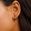 Bild von Umweltfreundlich Einfach und lässig Stilvoll 18K Vergoldet 304 Edelstahl C-Form Ohrring Ohrstecker Für Frauen 1.4cm x 1.4cm, 1 Paar