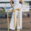 Picture of Eco-friendly Natural Pastoral Stylish 18K Real Gold Plated 304 Stainless Steel Leaf Tassel Earrings For Women 4.5cm x 1 Pair