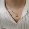 Immagine di Ecologico Elegante 18K Oro riempito 304 Acciaio Inossidabile Cavo Catena Cuore Impiombatura Collana con Ciondolo 42cm Lunghezza, 1 Pz
