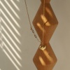 Immagine di Ecologico Elegante 18K Oro riempito 304 Acciaio Inossidabile Cavo Catena Cuore Impiombatura Collana con Ciondolo 42cm Lunghezza, 1 Pz