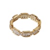 Picture of Eco-friendly Simple & Casual Stylish 14K Real Gold Plated Copper & Cubic Zirconia Unadjustable Rectangle Rings For Women 17mm(US Size 6.5), 1 Piece
