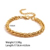 Bild von Umweltfreundlich Einfach und lässig Stilvoll 18K Vergoldet 304 Edelstahl Panzerkette Kette Armband Unisex 17cm lang, 1 Strang