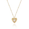 Immagine di Ecologico Semplice & Casual Elegante 18K Oro riempito 304 Acciaio Inossidabile & Conchiglia Catena a Pallini Cuore Collana con Ciondolo Per Donne San Valentino 56cm Lunghezza, 1 Pz