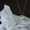 Immagine di Ecologico Semplice & Casual Elegante 18K Oro riempito 304 Acciaio Inossidabile & Conchiglia Catena a Pallini Cuore Collana con Ciondolo Per Donne San Valentino 56cm Lunghezza, 1 Pz