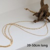 Immagine di Ecologico Elegante Semplice 18K Oro riempito 304 Acciaio Inossidabile Cavo Catena Multistrato Collana Per Donne 39cm Lunghezza, 1 Pz