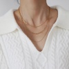 Immagine di Ecologico Elegante Semplice 18K Oro riempito 304 Acciaio Inossidabile Cavo Catena Multistrato Collana Per Donne 39cm Lunghezza, 1 Pz