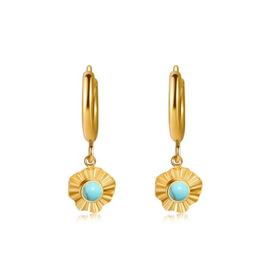 Immagine di Ipoallergenico Semplice & Casual Stile Bohemien 14k Vero Oro Placcato 304 Acciaio Inossidabile Orecchino Per Donne 3cm x 1.4cm, 1 Paio