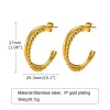 Immagine di Ecologico Semplice & Casual Elegante 18K Oro riempito 304 Acciaio Inossidabile Intrecciato orecchino cerchio Per Donne Festa 2.7cm x 2.5cm, 1 Paio