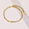 Bild von Umweltfreundlich Stilvoll Einfach 18K Vergoldet 304 Edelstahl Welle Kette Armband Unisex Party 16cm lang, 1 Strang