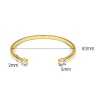 Immagine di Ecologico Semplice & Casual Elegante 18K Oro riempito Rame & Zircone Cubico Braccialetto Per Donne Festa 6cm Dia., 1 Pz
