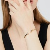 Immagine di Ecologico Semplice & Casual Elegante 18K Oro riempito Rame & Zircone Cubico Braccialetto Per Donne Festa 6cm Dia., 1 Pz