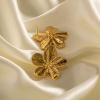 Bild von Hypoallergen Stilvoll Retro 18K Vergoldet 304 Edelstahl Blumen Ohrring Ohrstecker Für Frauen Party 3cm x 3cm, 1 Paar