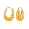 Picture of Hypoallergenic Retro Simple 18K Real Gold Plated Copper Hoop Earrings For Women Party 24mm x 18mm, 1 Pair