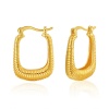 Picture of Hypoallergenic Retro Simple 18K Real Gold Plated Copper Stripe Hoop Earrings For Women Party 2.8cm x 2.1cm, 1 Pair