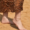 Bild von Umweltfreundliche Vakuumbeschichtung Minimalistisch Einfach 18K Vergoldet Kupfer Gliederkette Kette Raute Fußketten Für Frauen 21cm lang, 1 Strang